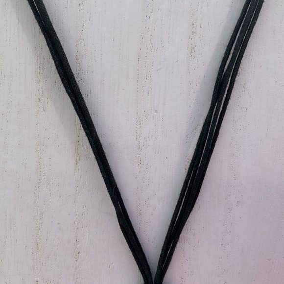 Brighton Eclipse Necklace Black Cord Silvertone Oval Filigree Pendant 15” - Picture 4 of 8